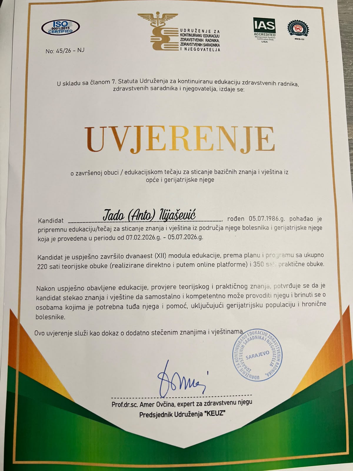 Certifikat 1