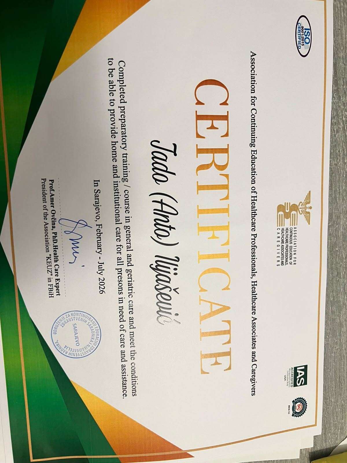 Certifikat 2